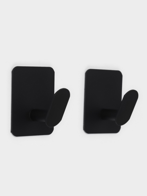 Крючки для ванной настенные 2 шт, цвет черный