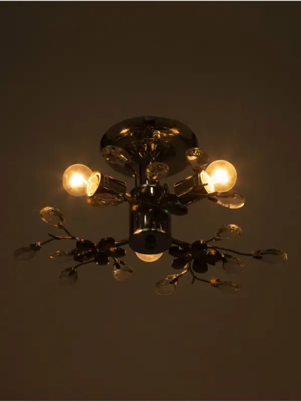 Люстра BayerLux &laquo;Цветы&raquo;, 3&times;40 Вт, Е27, хром, 42&times;42&times;18 см