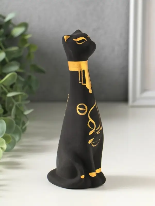 Фигурка керамика &laquo;Кот Египетский&raquo;, 15 см, чёрный