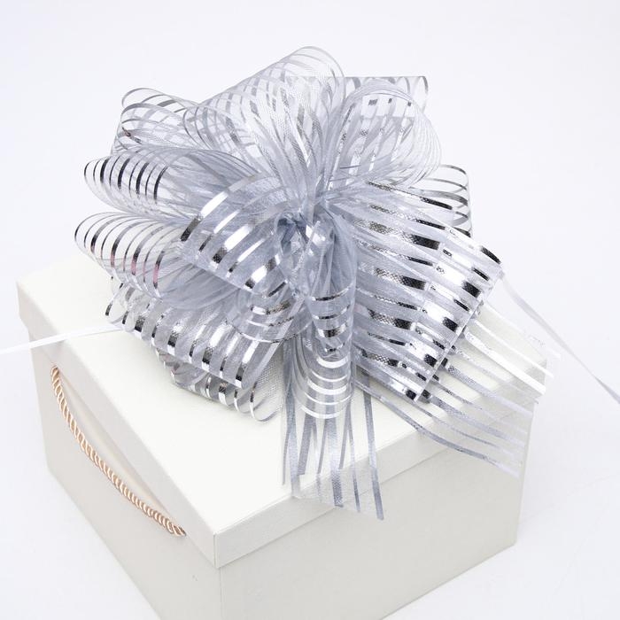 Бант-шар №10  Бант-шар №10 "Полоски", цвет серебро