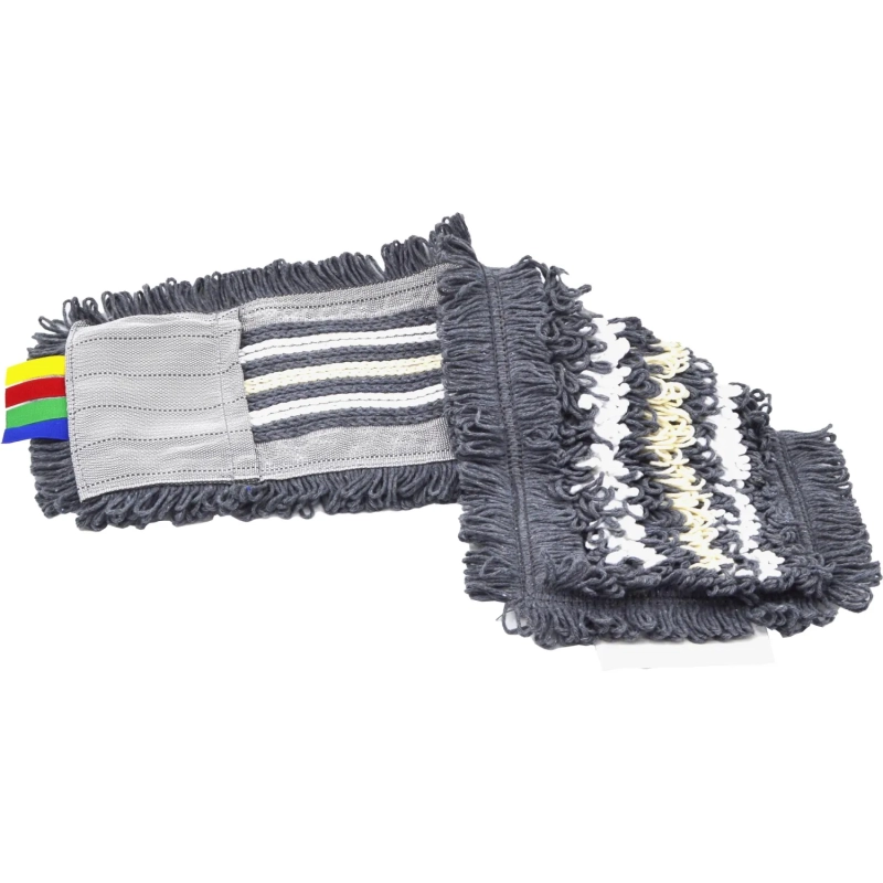 Насадка МОП плоский 50х15 см, хлопок+серая вискоза+микроф, карман AS3702