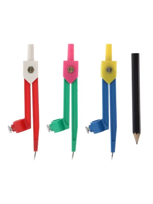 Циркуль пластиковый Calligrata, 110 мм, с карандашом, универсальный держатель &laquo;козья ножка&raquo;, в ПВХ, МИКС