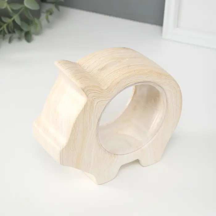 Копилка для денег &laquo;Свинья с пустым животом&raquo;, керамика под дерево, 16&times;6.6&times;13.5 см