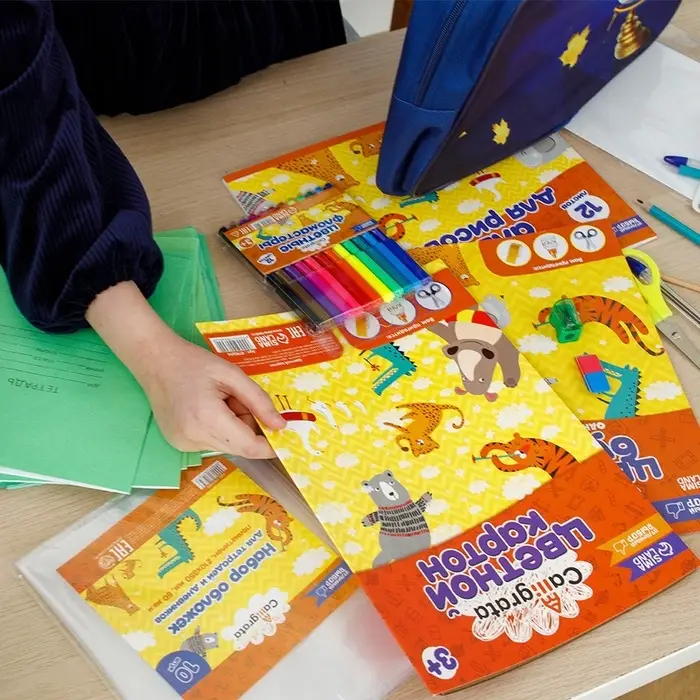 Набор первоклассника, 40 предметов, Calligrata &laquo;Глобус&raquo;, в папке