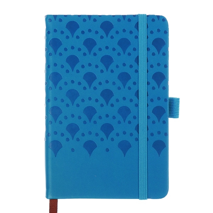 Ежедневник недатированный, формат А6, 100 листов, в клетку, обложка кожзам, на резинке, синий Ежедневник недатированный, формат А6, 100 листов, в клетку, обложка кожзам, на резинке, синий