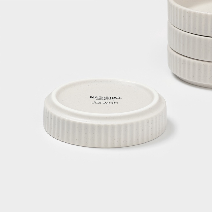 Набор соусников Magistro Jarwah Набор соусников Magistro Jarwah "Lausanne", 100 мл, 9,5х2,4 см, 4 шт, белый