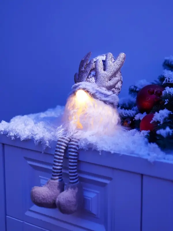 Фигура текстиль «Гном лосяш» 33 см, 1 LED, от батареек AG13×3, свечение тёплое белое Фигура текстиль «Гном лосяш» 33 см, 1 LED, от батареек AG13×3, свечение тёплое белое