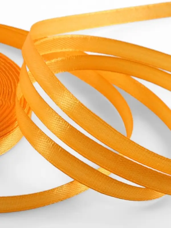 Лента атласная, 6 мм, 23&plusmn;1 м, жёлто-оранжевая №17