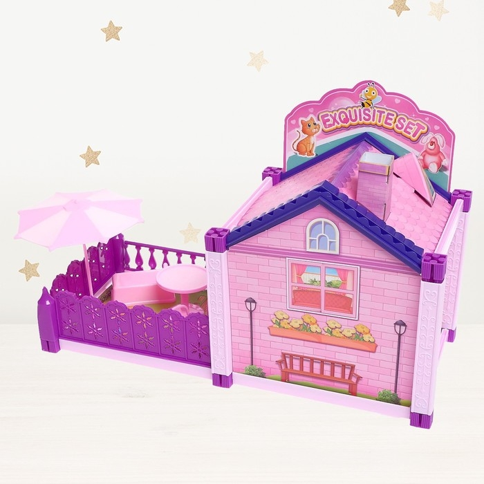 Пластиковый домик для кукол, с аксессуарами Пластиковый домик для кукол, с аксессуарами