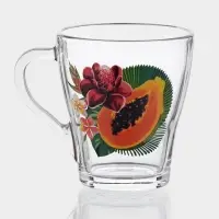 Кружка &laquo;Тропические фрукты&raquo;, 250 мл, стекло, прозрачная, рисунок МИКС