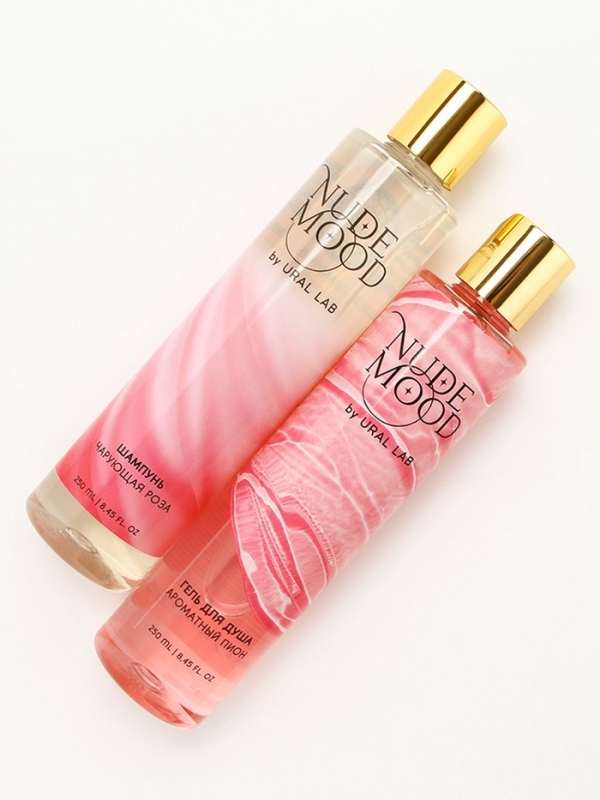 Подарочный набор URAL LAB: гель для душа и шампунь для волос, 2х250 мл, аромат розы и пиона Подарочный набор URAL LAB: гель для душа и шампунь для волос, 2х250 мл, аромат розы и пиона