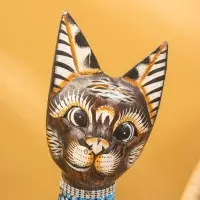 Сувенир «Кошка», 60×14×6 см, дерево, коричневый, МИКС