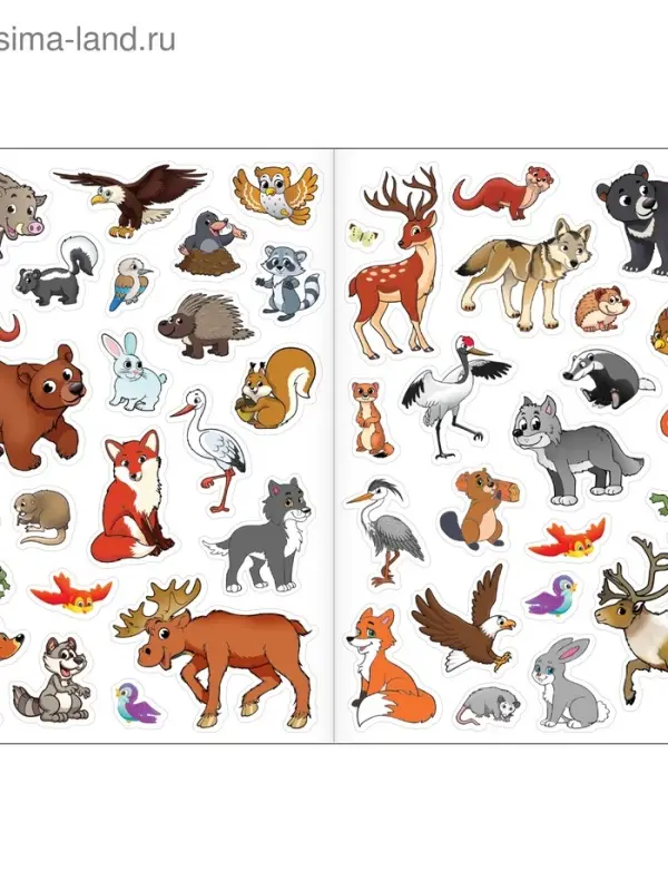 Многоразовые наклейки &laquo;Изучаем животных&raquo;, набор 2 шт.