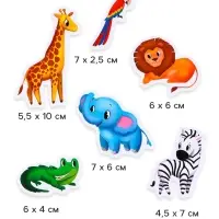 Игрушки - стикеры для купания в ванне &laquo;Зоопарк&raquo;, EVA, набор 12 шт.