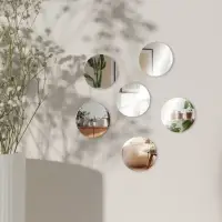 Зеркало настенное, круглое, акриловое, на клеевой основе, 6 шт., d=2 см
