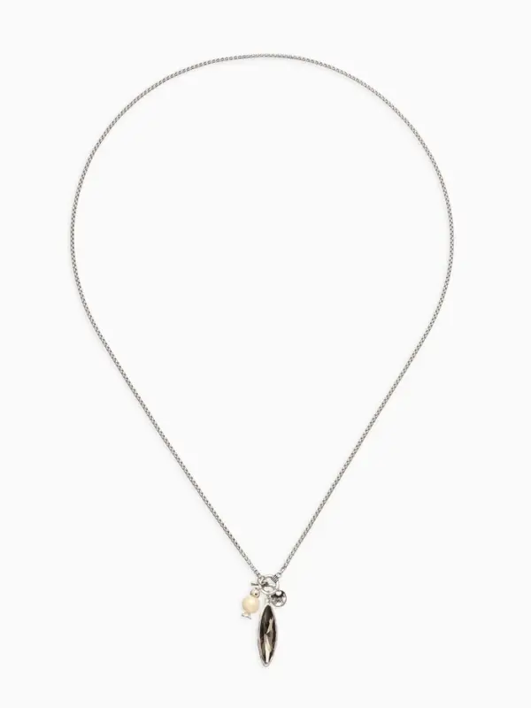 Кулон на цепочке &laquo;Стиль. Эллипс&raquo;, серый в серебре