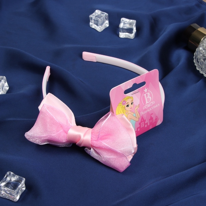 Ободок для волос  Ободок для волос "Бантик крошка" классика, 10х1 см, розовый