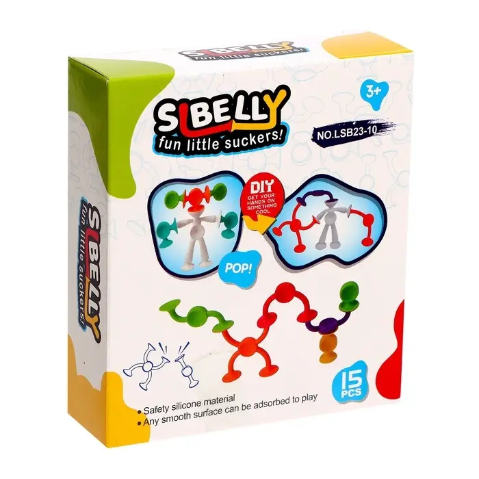 Мягкий конструктор детский &laquo;Забавные присоски&raquo;, 15 деталей