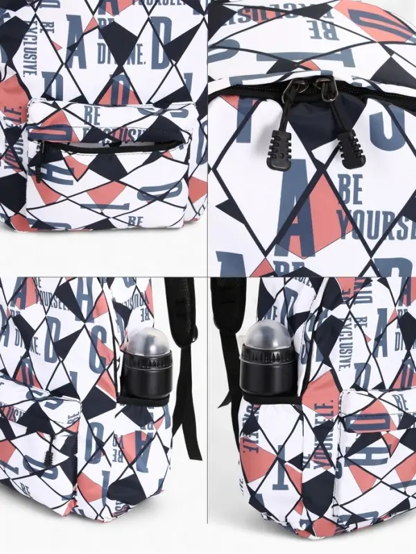 Рюкзак школьный на молнии, с карманами, с принтом, размер 30&times;13&times;42 см, красный