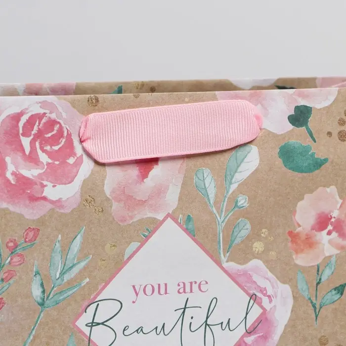 Пакет подарочный крафтовый, упаковка, You are beautiful, MS 23 х 18 х 10 см Пакет подарочный крафтовый, упаковка, You are beautiful, MS 23 х 18 х 10 см