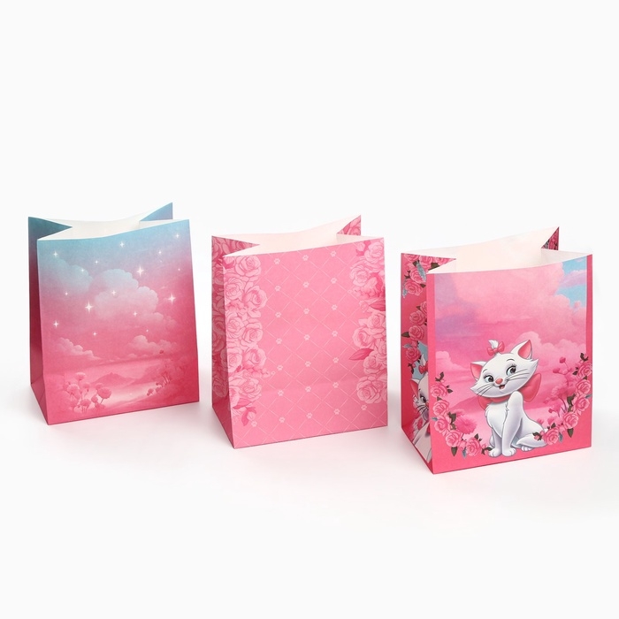 Набор крафтовых пакетов со стикерами, Коты Аристократы, 18х22х12 см Набор крафтовых пакетов со стикерами, Коты Аристократы, 18х22х12 см