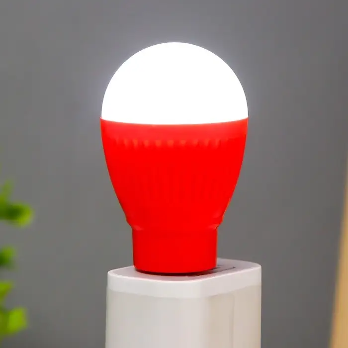 Ночник RISALUX &laquo;Лампочка&raquo;, LED, USB, 3.5&times;3.5&times;6.5 см, МИКС
