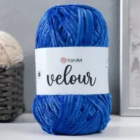 Плюшевая пряжа для вязания спицами, крючком YarnArt, Jeans, Velour, 100% микрополиэстер, 170 м/100 г, (857 василёк)