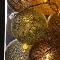 Гирлянда &laquo;Нить&raquo; 5 м с насадками &laquo;Клубки небесные&raquo;, IP20, прозрачная нить, 20 LED, свечение тёплое белое, 220 В