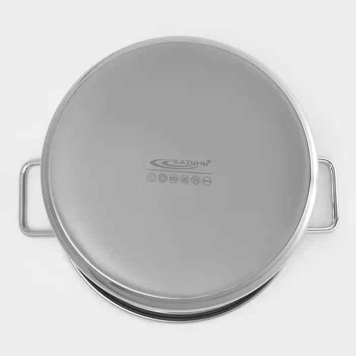 Котёл Катунь &laquo;Общепит&raquo;, 20 л, d=35 см, h=24 см, с крышкой, капсульное дно, индукция, нержавеющая сталь, хромированная