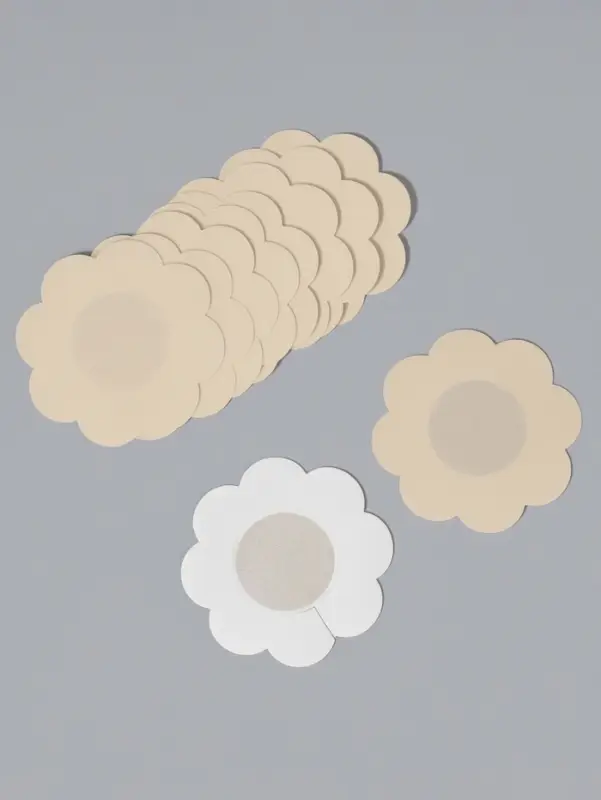 Стикини на грудь «Цветок», набор - 5 пар, на клеевой основе, 6×6 см, бежевая