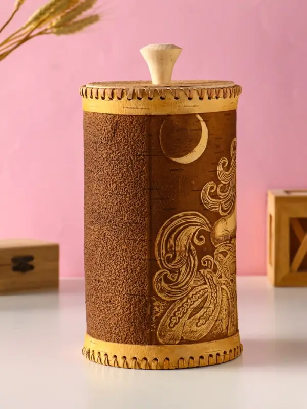 Туес большой Туес большой "Конек-Горбунок", D13 смхH(с хватком)27,5 см, береста