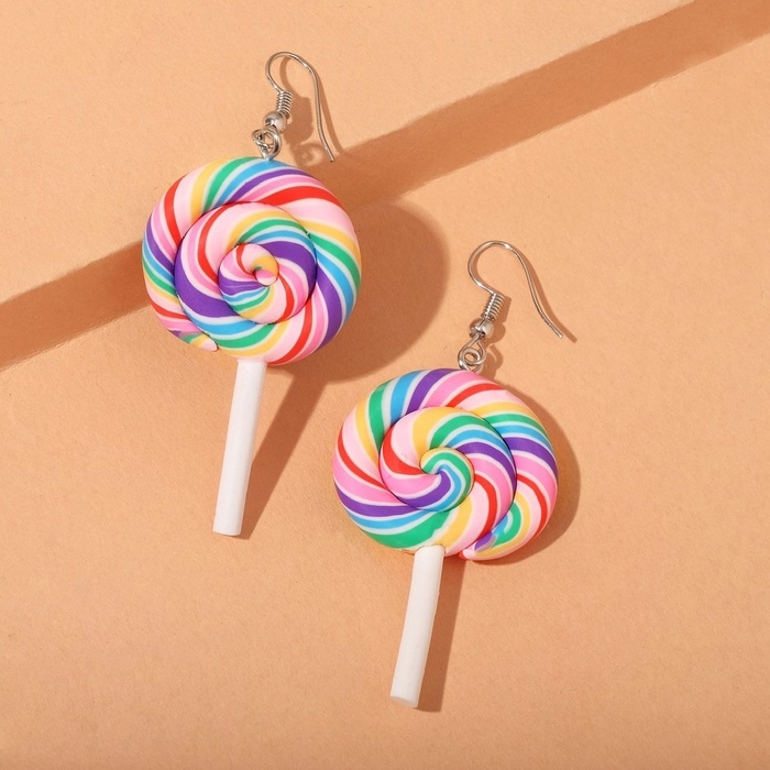 Серьги ассорти «Сладости» леденцы на палочке, цветные Серьги ассорти «Сладости» леденцы на палочке, цветные