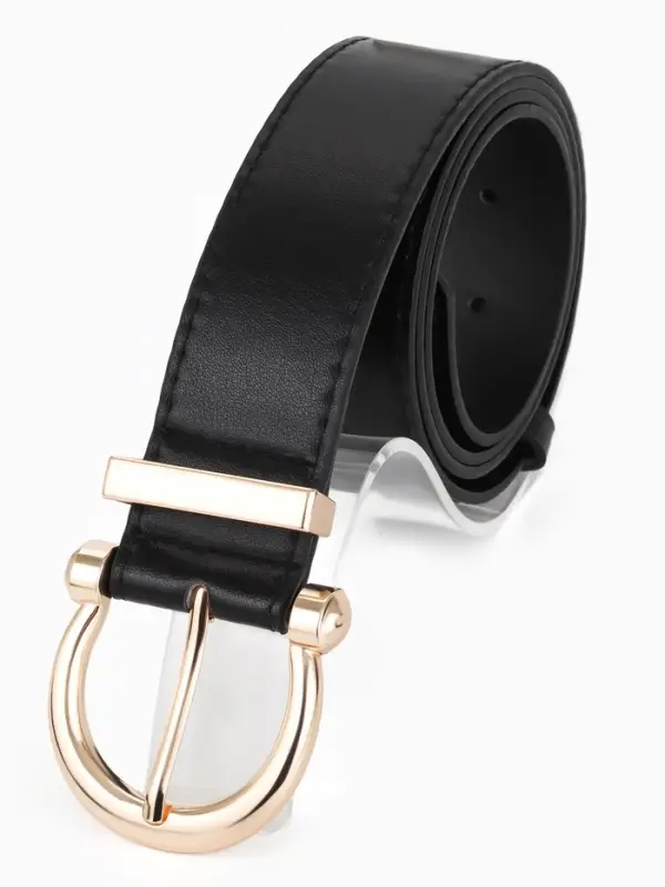 Ремень жен, 07-01-01-01, 4*0,3*110 см, без винта, пряжка золото, 1 прокол, черный