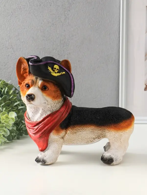 Копилка для денег &laquo;Собака Корги, пират&raquo;, 26&times;28&times;14 см