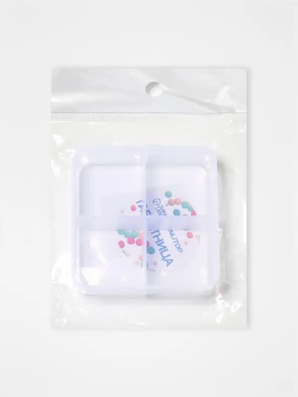 Таблетница, 4 секции, 7×6.7×2.4 см, прозрачная Таблетница, 4 секции, 7×6.7×2.4 см, прозрачная