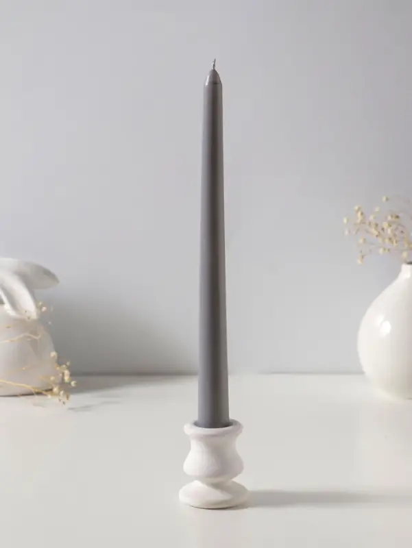 Набор свечей античных 25 см, 2 шт., 58 г, 7 ч, серый