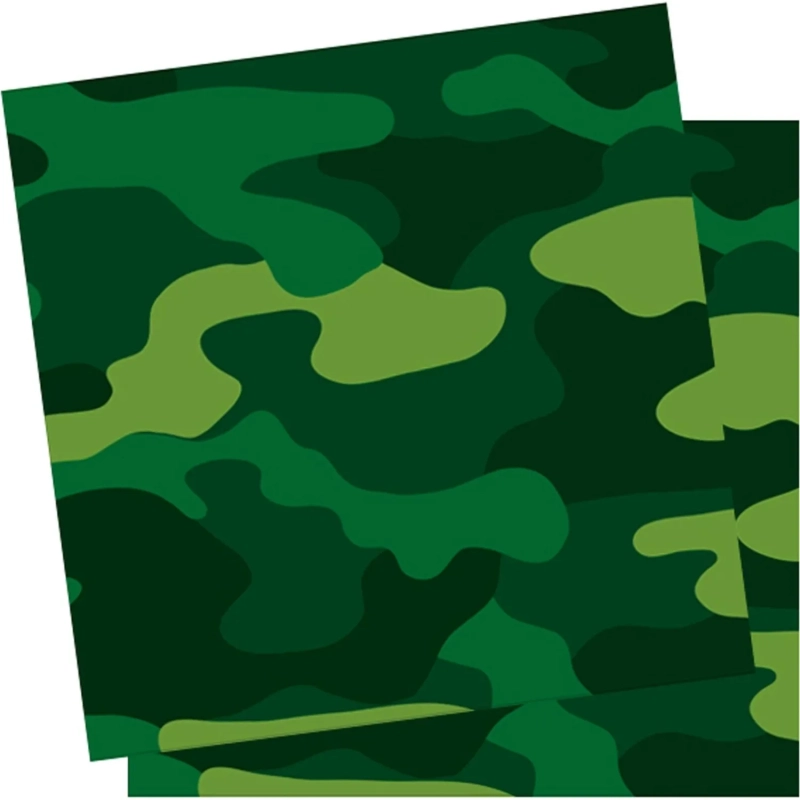 Салфетки бумажные Милитари 33X33см 12шт/уп арт.6046125