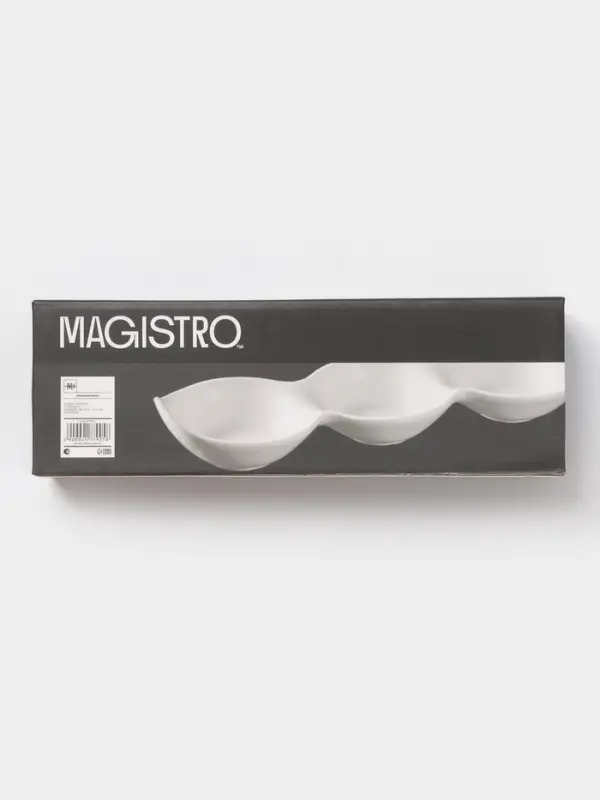 Менажница Magistro &laquo;Бланш&raquo;, 3 ячейки, 28&times;8.5&times;4.5 см, фарфор, белая