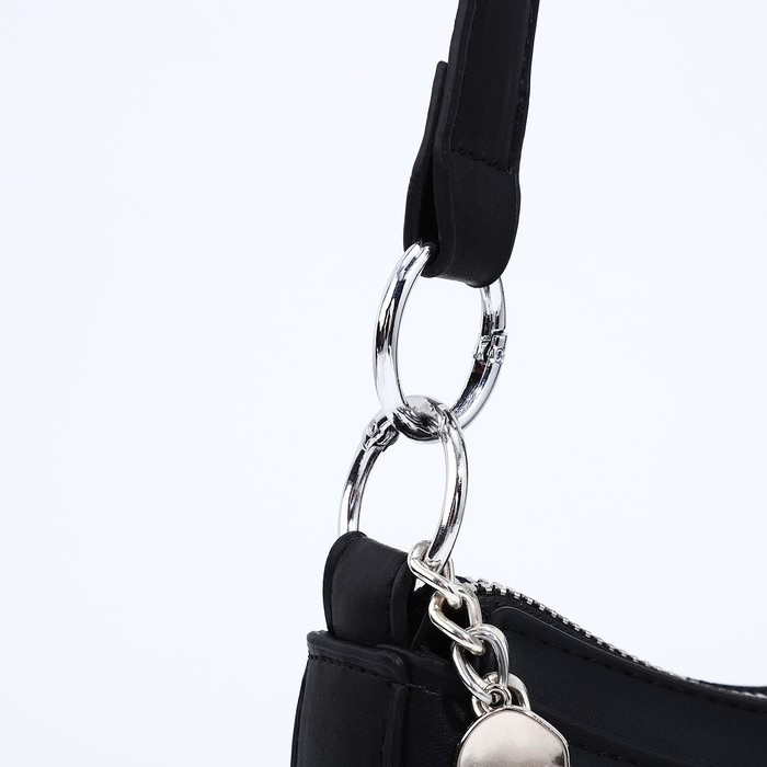 Сумка-багет на молнии, цвет чёрный Сумка-багет на молнии, цвет чёрный