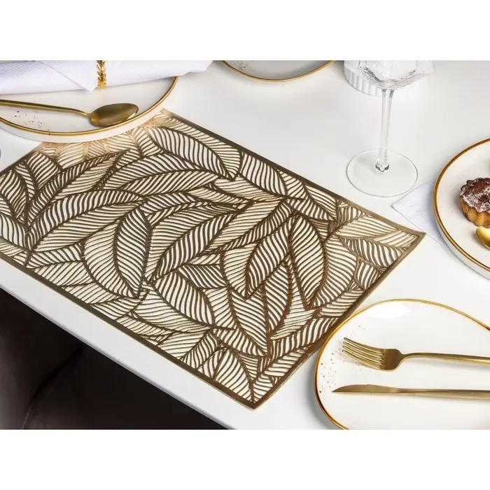 Салфетка сервировочная на стол Доляна &laquo;Листопад&raquo;, 45&times;30 см, золотая