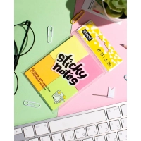 Стикеры с клеев. краем 38х51, неон, 4 цвета  50х4