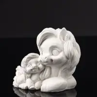 Фигура "Пони мама" 9х7х6 см, натуральный, гипс
