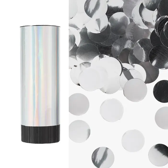 Хлопушка пружинная  "Круги" фольга, серебро (4/10 см)