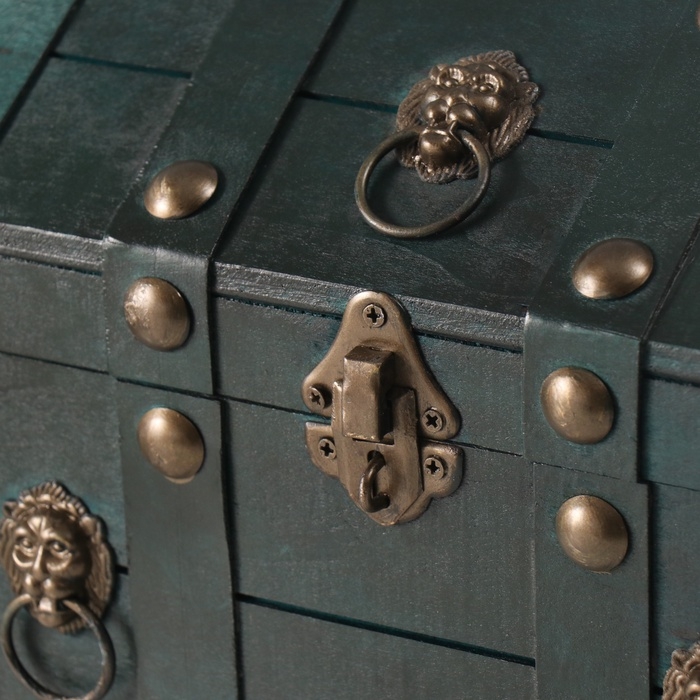 Шкатулка сундук дерево  Шкатулка сундук дерево "Леон" зелёный 24х17х18,5 см