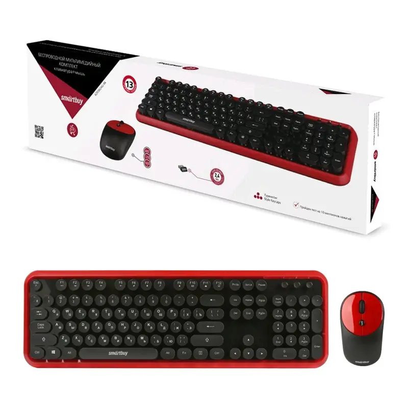 Мультимедийный комплект клавиатура+мышь Smartbuy черно-красный (620382AG-RK) /20 Мультимедийный комплект клавиатура+мышь Smartbuy черно-красный (620382AG-RK) /20