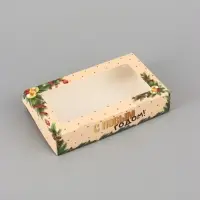 Коробка новогодняя складная &laquo;Праздничное настроение&raquo;, 20&times;12&times;4 см с окном