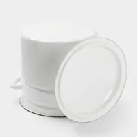 Кастрюля эмалированная, 12 л, d=26.5 см, с крышкой, без декора, белая