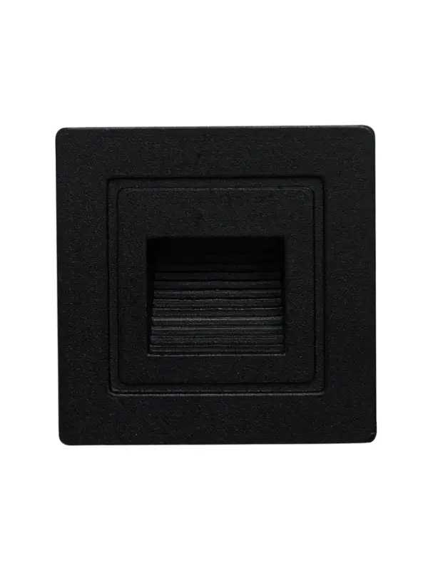 Встраиваемый светильник для лестницы, IP65, 3 Вт, 4000К, 48&times;48 мм, квадратный, чёрный, свечение нейтральное белое