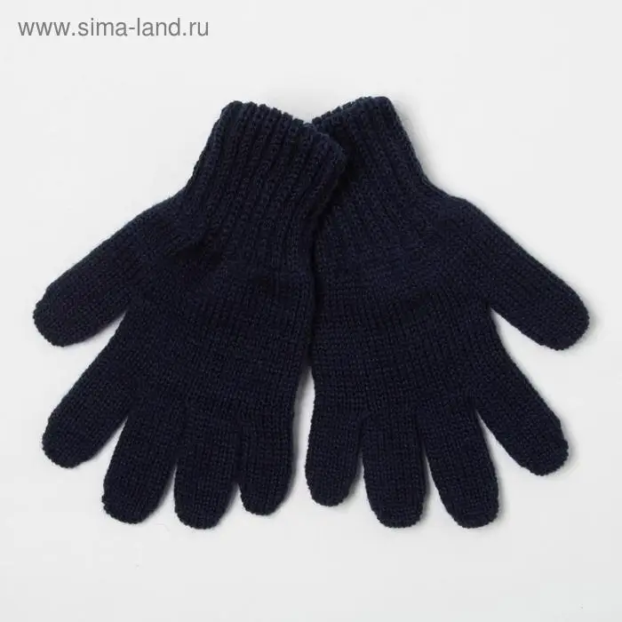 Перчатки для мальчика, цвет тёмно-синий, размер 14