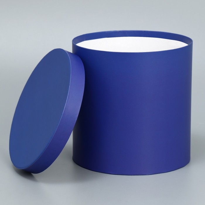 Коробка подарочная круглая, упаковка, «Синий бархат», 15 х 15 х 15 см